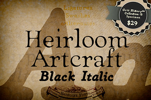 Black Italic Heirloom Artcraft