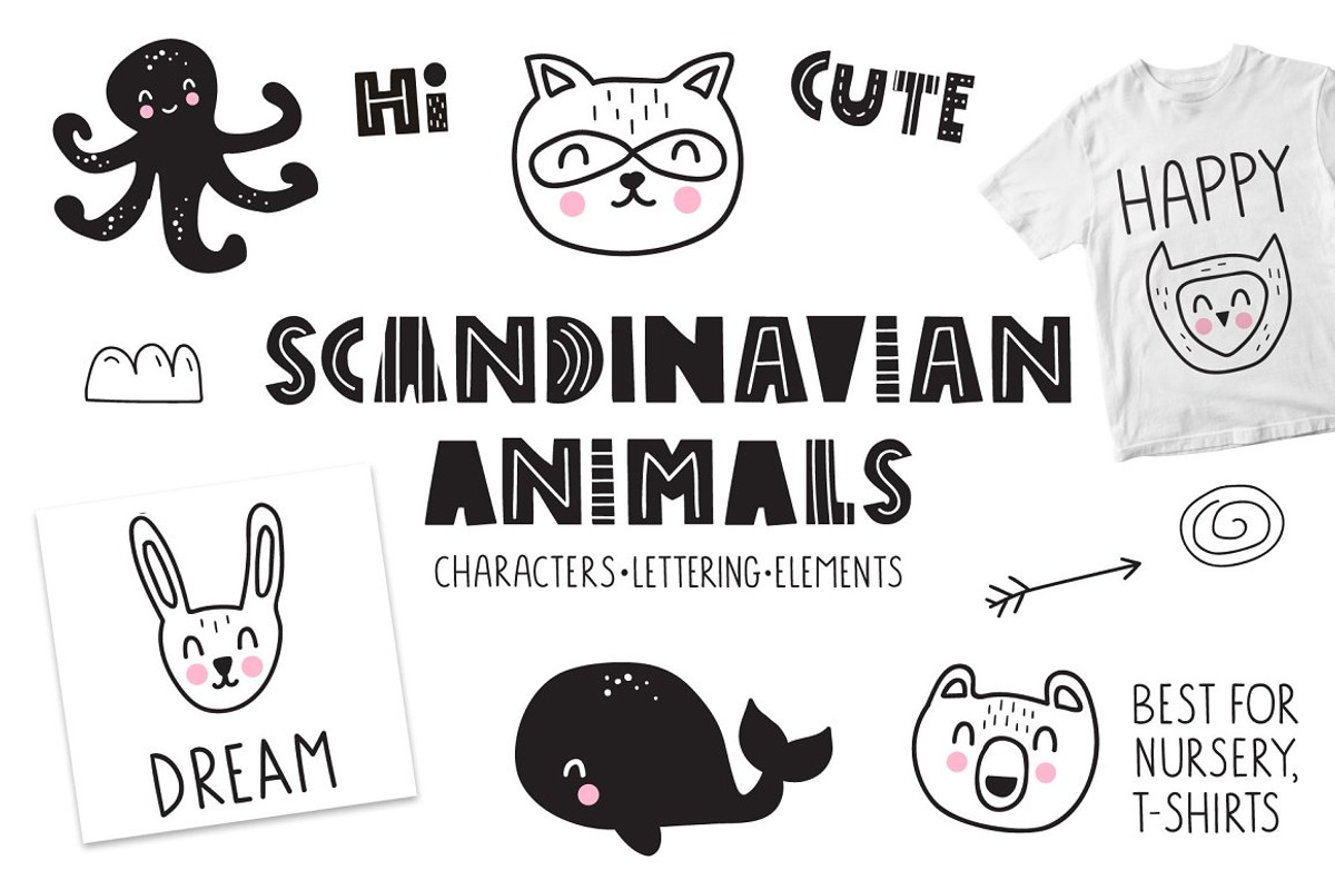 Scandinavian animals Kids collection, an Animal Illustration by cutelevindesign (Photo 1 of 9)