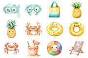 Cute Summer Clipart, a Seasonal Illustration by CitraGraphics (Thumbnail 4 of 7)