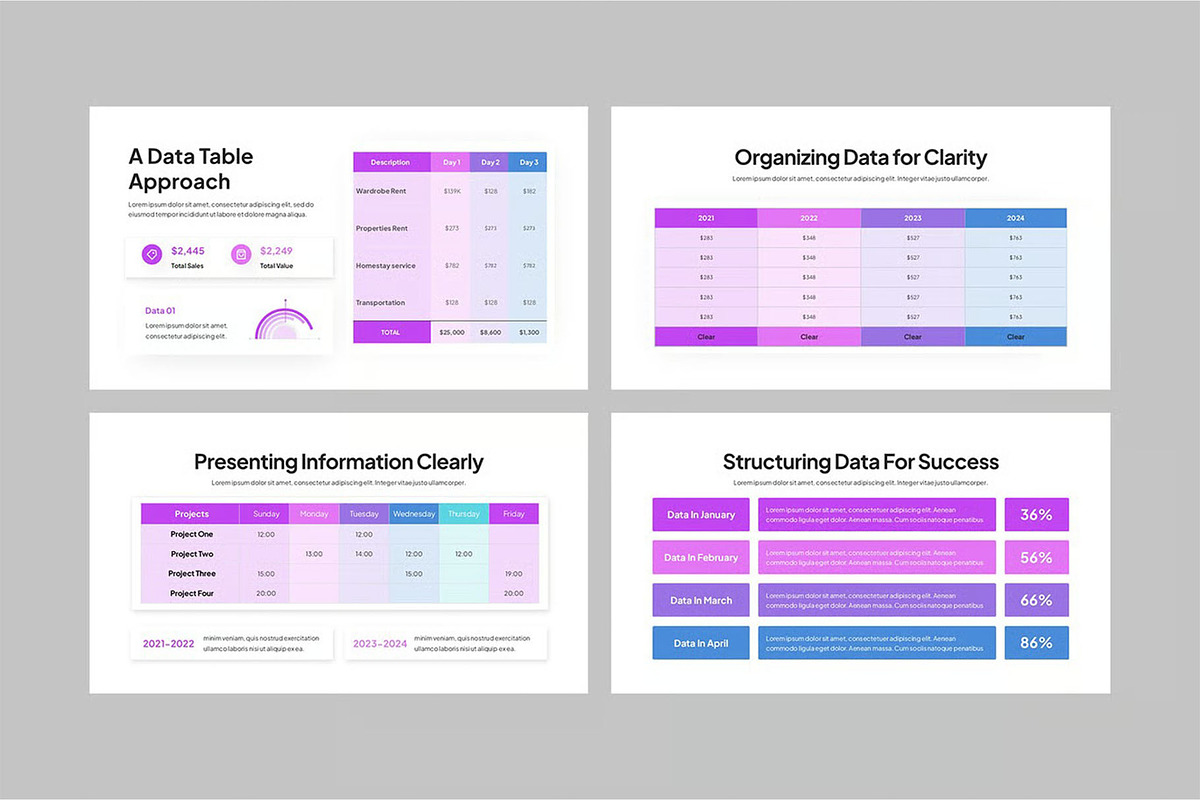 Data Table Google SLides, Powerpoint preview 4