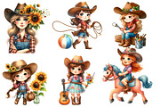 Summer Cowgirl Sublimation Clipart, a Seasonal Illustration by Designworld (Thumbnail 2 of 5)