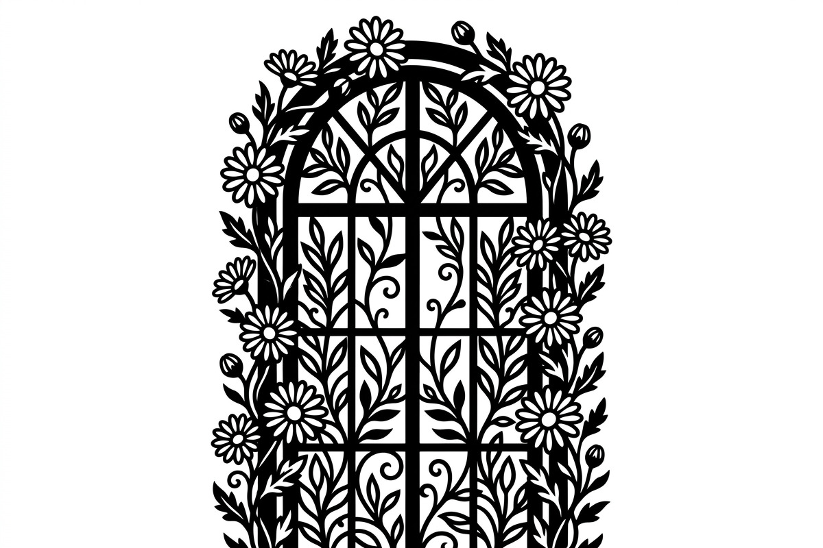 50 Floral French Window Ornament, a Decorative Illustration by Amazin_art (Photo 32 of 35)