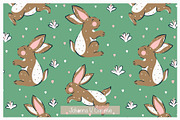 Cute Bunny & Floral Seamless Pattern, an Illustration by Johanna V. Creative (Thumbnail 5 of 7)