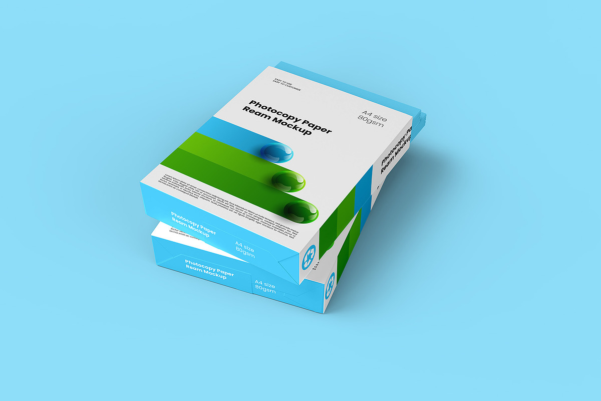 Photocopy Paper Ream Mockup, a Packaging Mockup by Illusiongraphic (Photo 11 of 20)