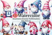 Breast Cancer Awareness Gnome Clip, a Seasonal Illustration by Rose Art (Thumbnail 1 of 7)