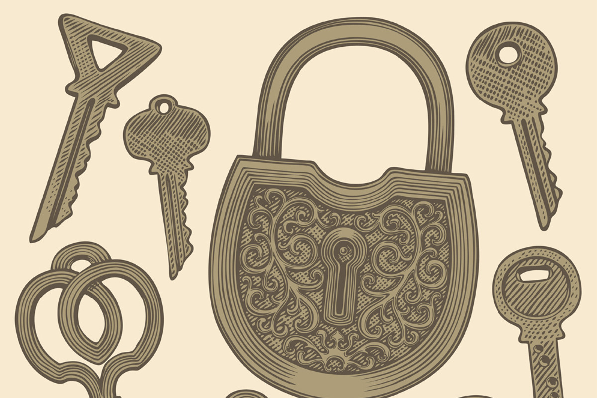 Design set Keys. Vector engraving, a Decorative Illustration by Vector Engraving (Photo 2 of 4)