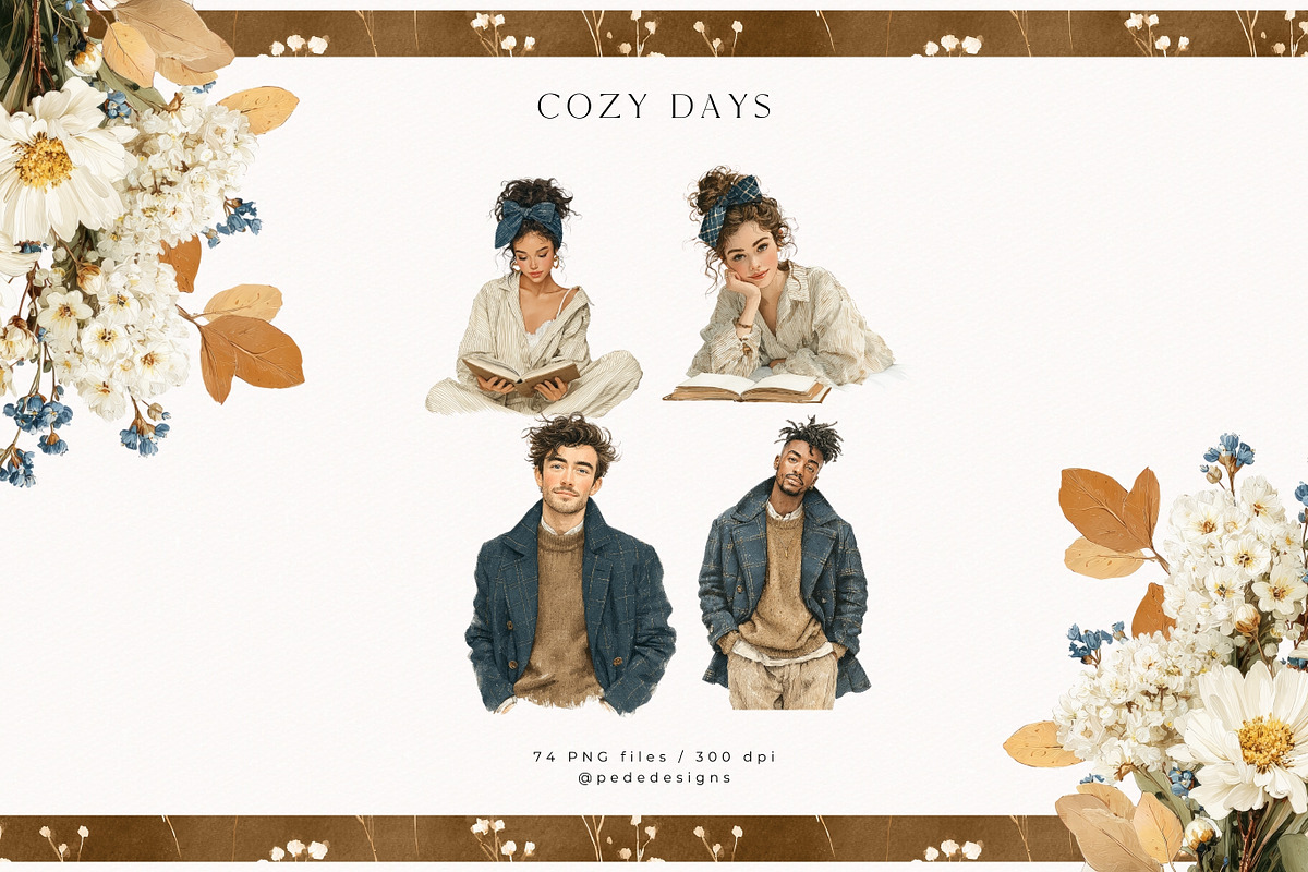 Cozy Days Collection, a Seasonal Illustration by PeDe Designs (Photo 6 of 31)