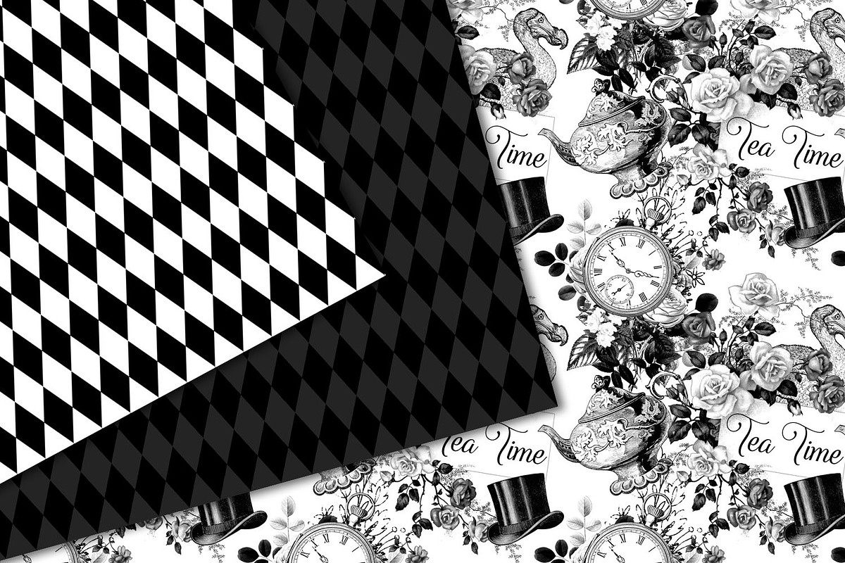 Black & White Alice Graphics, an Illustration by Digital Curio (Photo 6 of 8)