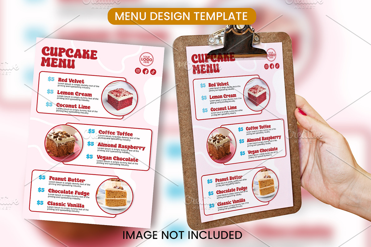 Cupcake Menu Template Design, a Design Template by Puteradesign