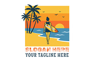 A Woman with Surfboard at Summer, an Object Illustration by nandinigraphics (Thumbnail 2 of 3)