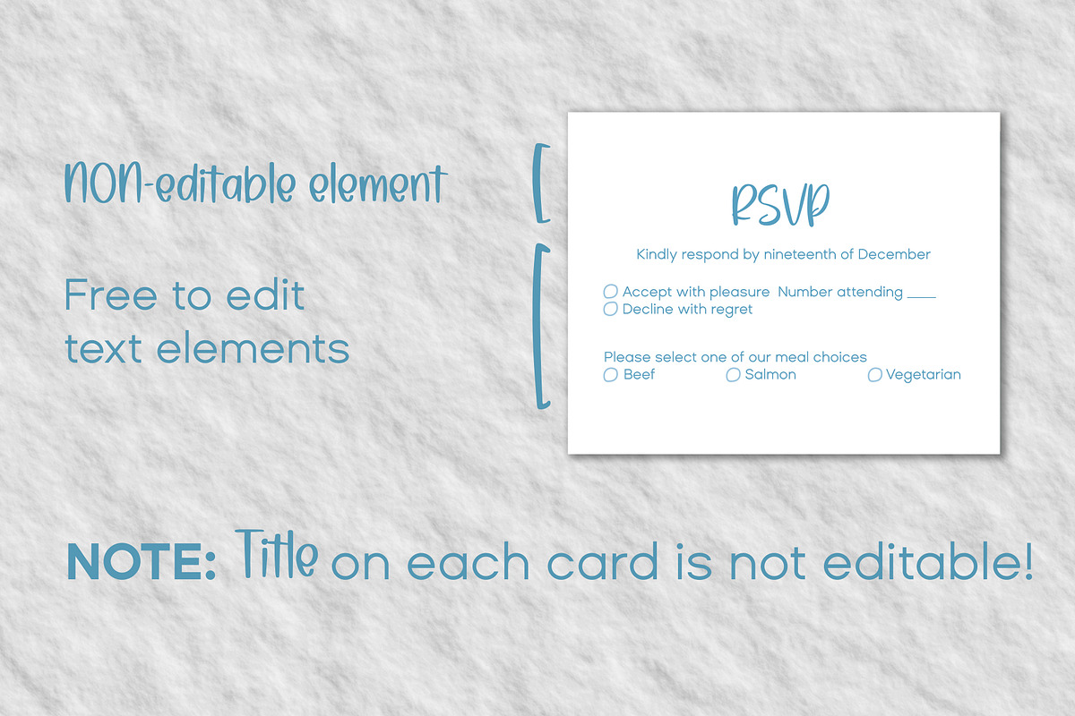 Elegant blue wedding invitation set, an Invitation Template by MariiaVD (Photo 5 of 11)