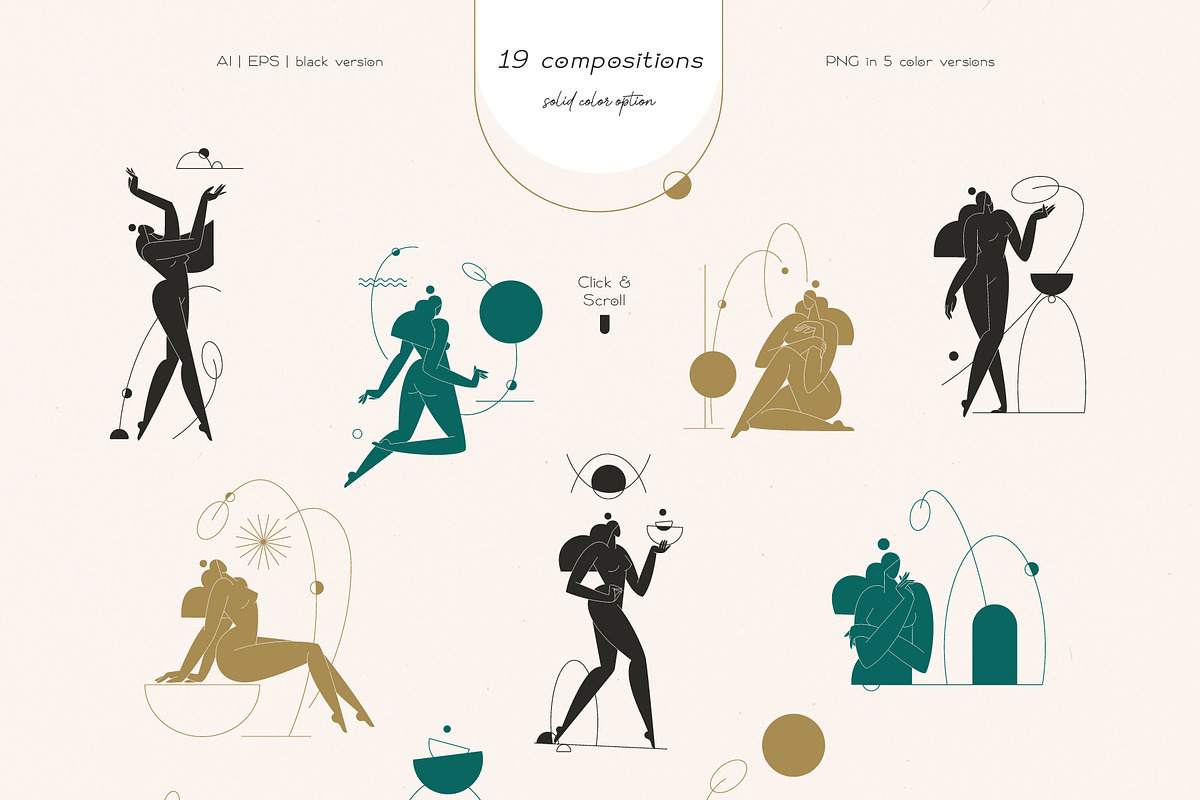 FORMS of BEAUTY Line Art Collection, a Person Illustration by Acierto Studio (Photo 12 of 19)