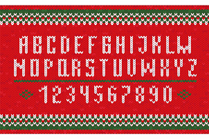 Ugly sweater style font. Knitted, an Object Illustration by YummyBuum