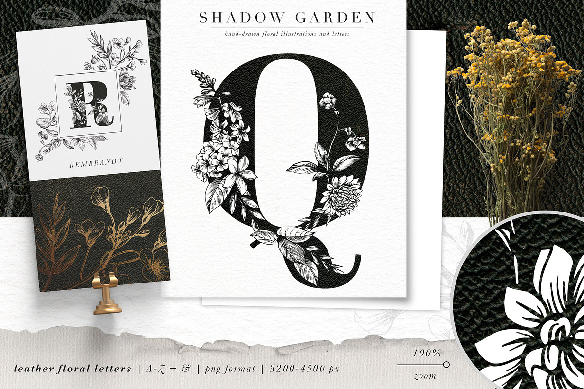 Shadow Garden Botanical Monograms, an Illustration by Eclectic Anthology (Photo 2 of 15)
