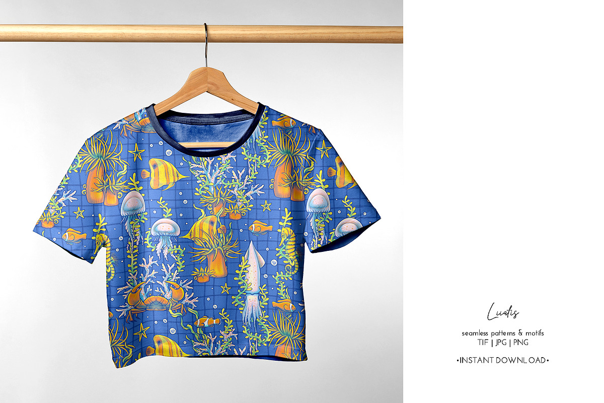 OCEAN Patterns & Clipart, a Decorative Illustration by Liiafis (Photo 14 of 15)