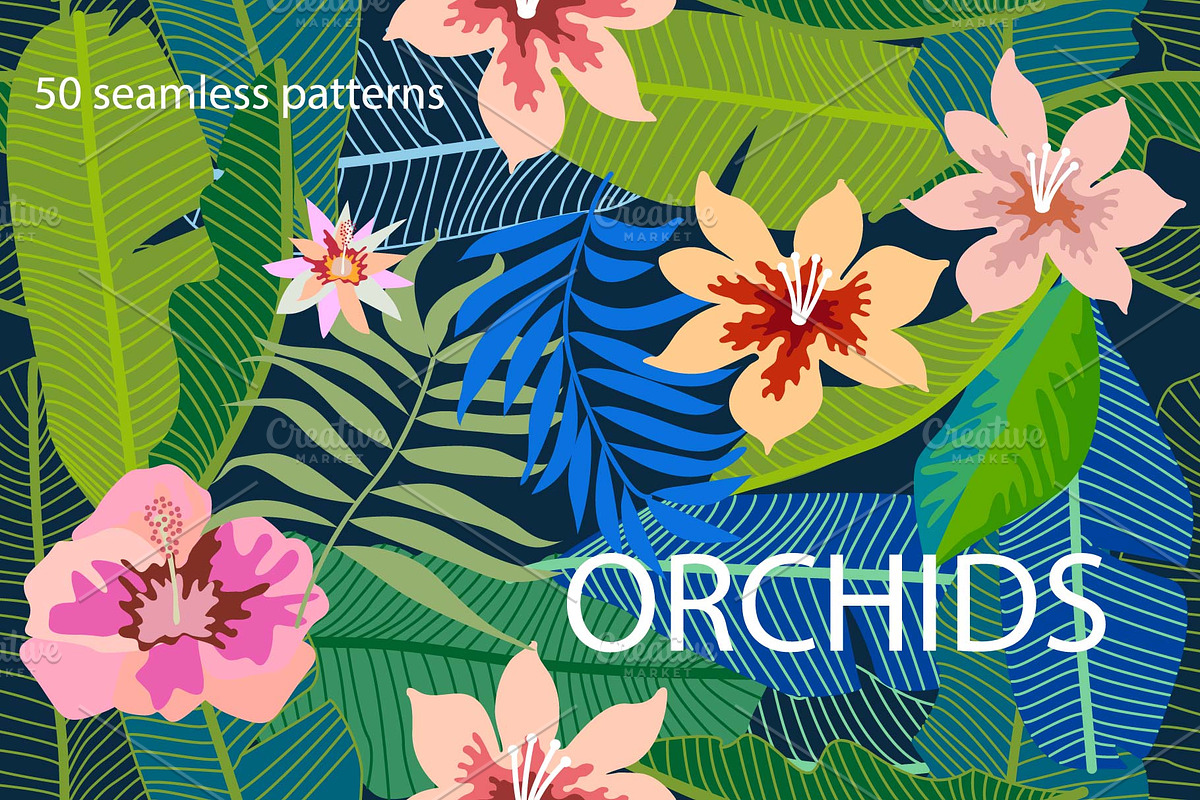 Tropical Orchids, a Pattern Graphic by Svetlana Kononova (Photo 4 of 5)