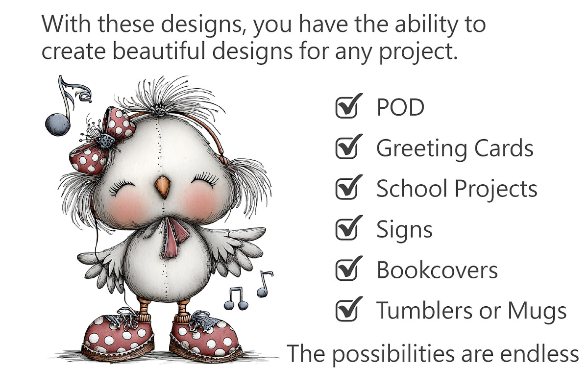 Whimsical Chick Clipart, an Illustration by Pixels.Craft (Photo 3 of 5)