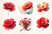 Corn Poppy Flower Bloom Clipart, an Illustration by Dream Creation (Thumbnail 5 of 6)