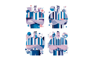Men with arms folded across the, an Object Illustration by Onyx