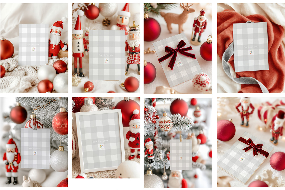 Merry & Bright Christmas Card Mockup, a Product Mockup by NikiArts (Photo 2 of 17)