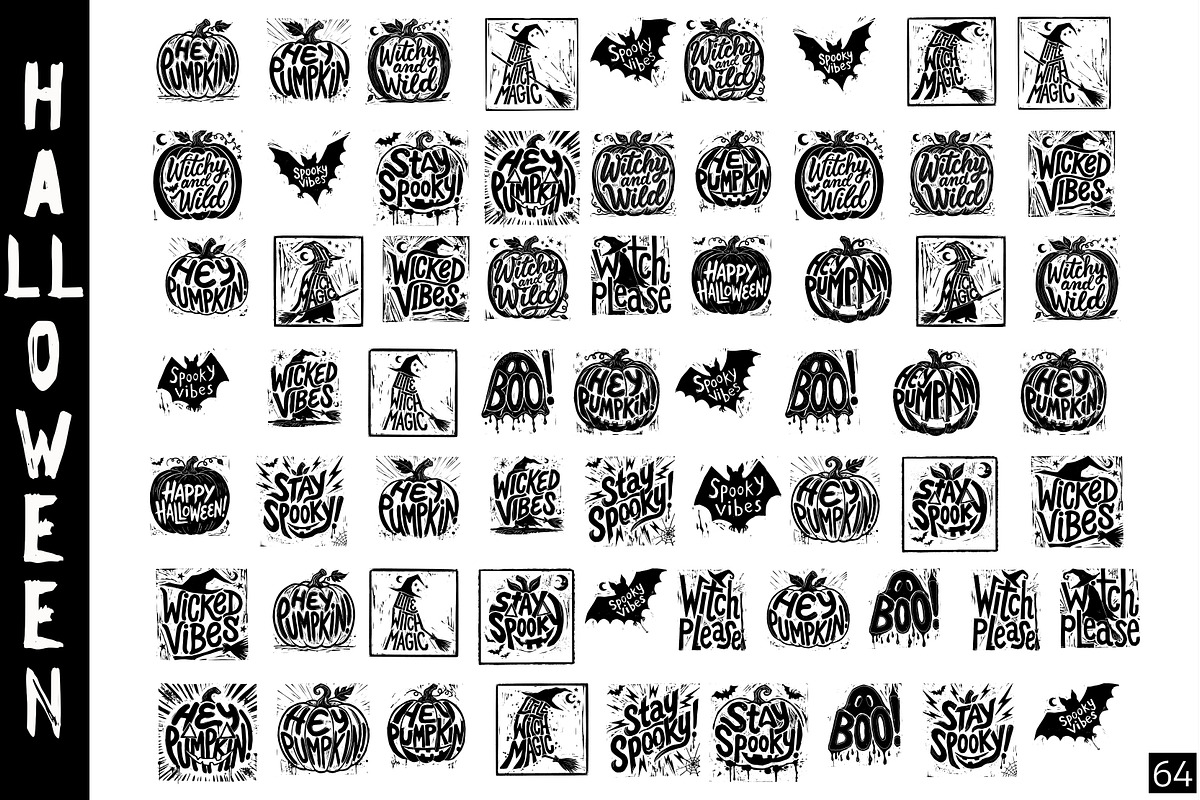 Halloween phrases with 64 SVG, an Object Graphic by SketchArtStudio (Photo 3 of 3)