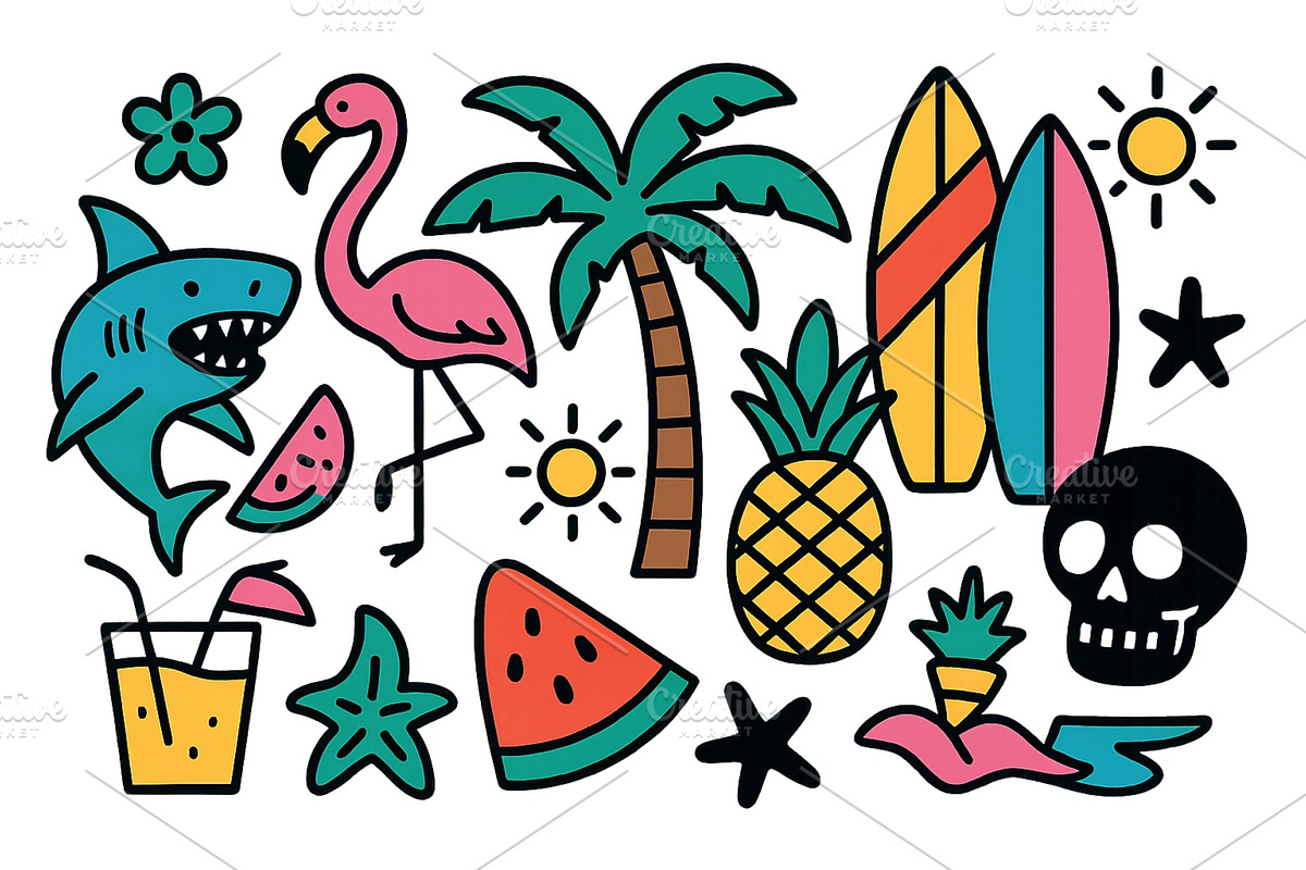 Vector illustration featuring summer, an Animal Illustration by ZinetroN