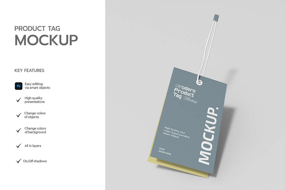 Product Label Tag Mockup Set, a Product Mockup by graphypix (Photo 2 of 4)