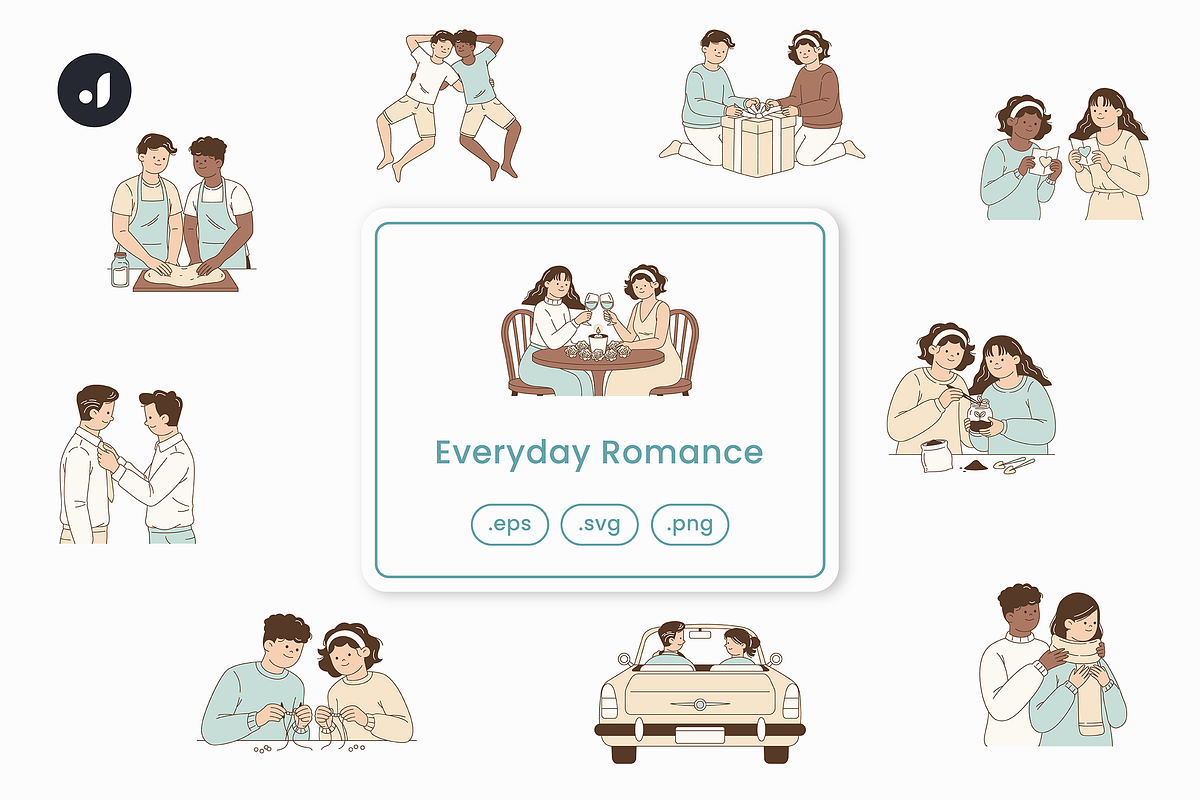 Everyday Romance Illustration, an Object Graphic by Jump Studio (Photo 1 of 12)