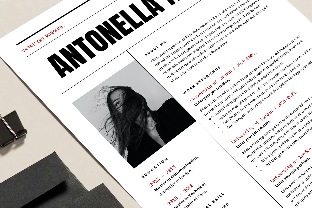 Modern Resume Template | Word, Canva, a Resume Template by Occy Design (Photo 3 of 10)