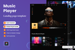 Rhythm - Music Player Landing Page