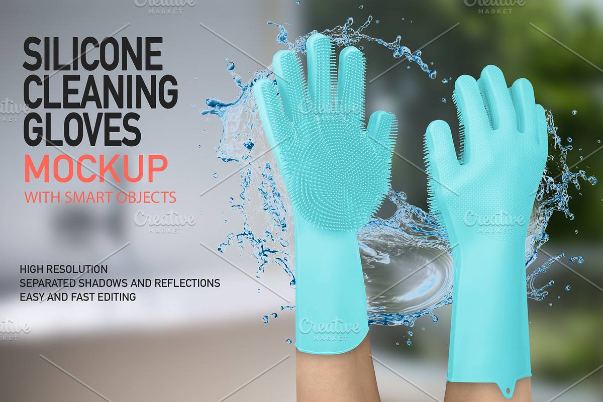 SILICONE GLOVES MOCK-UP (ONLY COLOR), a Product Mockup by Moonlight Creative (Photo 2 of 5)
