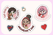 Valentine Chibi Art Sticker 2, an Illustration by vectstudio (Thumbnail 2 of 3)