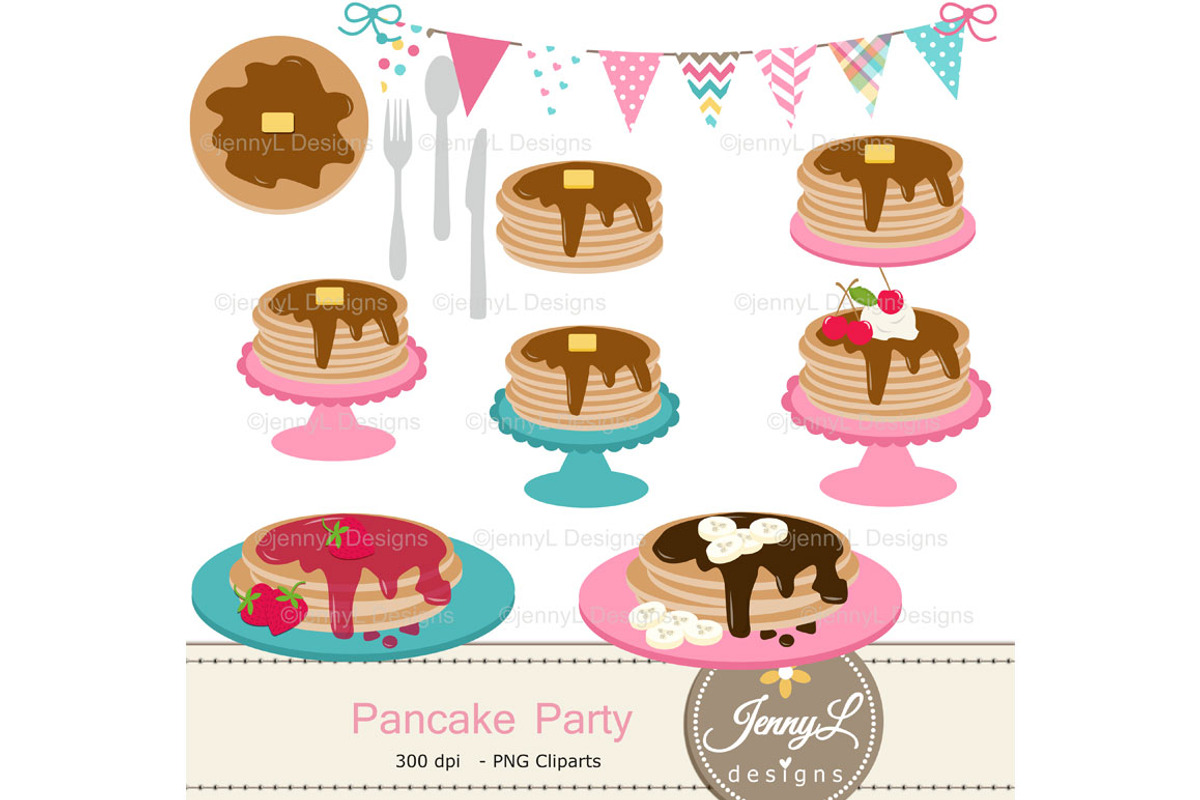 Pancake Digital Papers & Clipart, a Pattern Graphic by JennyL Designs (Photo 2 of 6)
