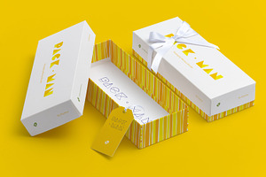 Rectangular Gift Box Mockup 03