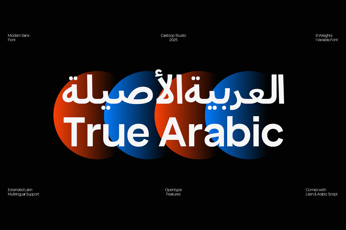 True Arabic - Coorporate Clean Sans, a Sans Serif Font by Casloop Studio (Photo 1 of 10)
