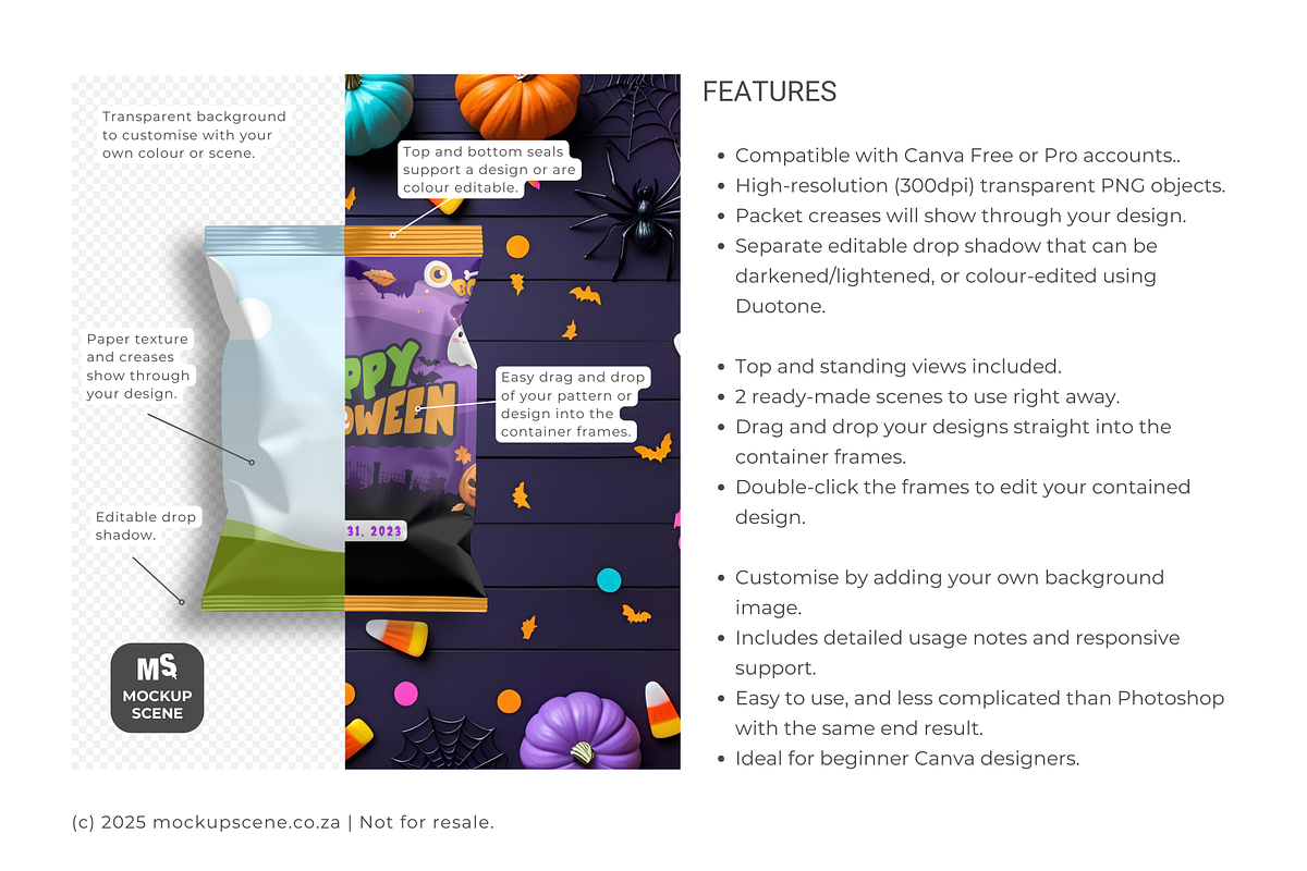 Treat Packet Canva Smart Mockup, a Packaging Mockup by Mockup Scene (Photo 2 of 10)