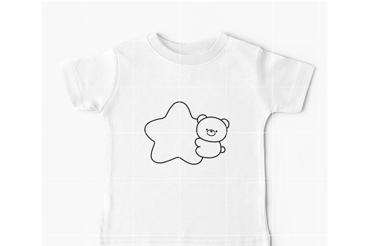 cute bear outline SVG | bear with st, an Illustration by TheHitShop (Photo 8 of 10)