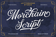 Morchain Script, a Script Font by Letterhend Studio (Thumbnail 1 of 9)