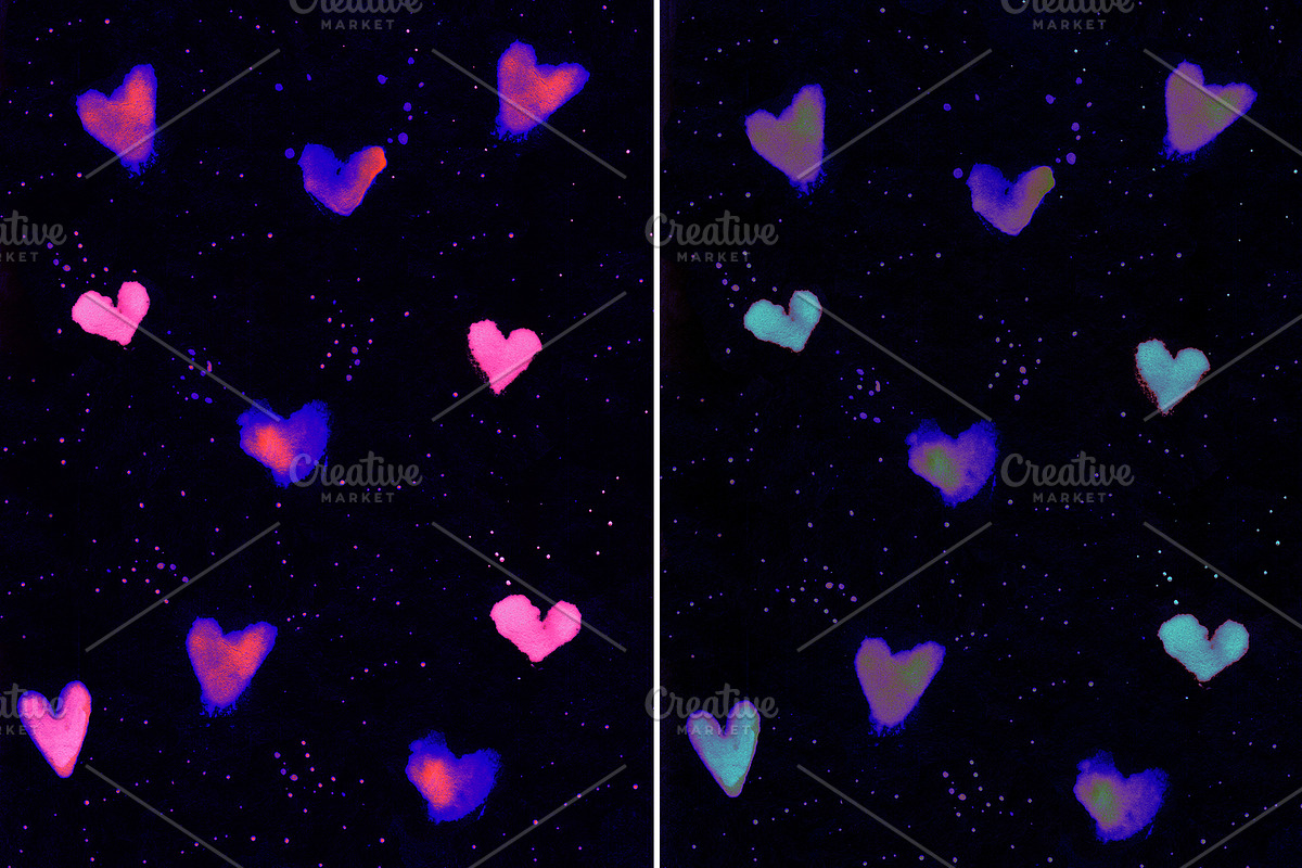 Watercolor hearts, a Texture Graphic by Natalia Flurno (Photo 2 of 4)