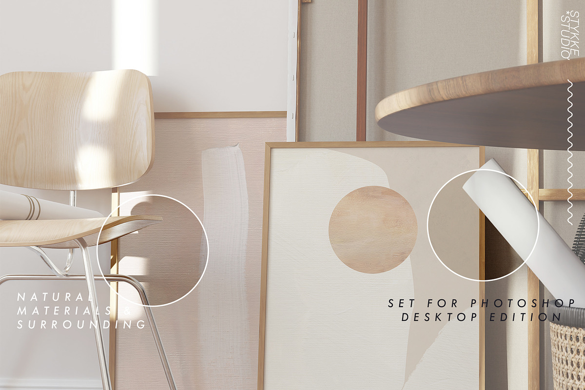 WARM WOOD | Art Studio Frame Mockup, a Household Mockup by Stykke Studio (Photo 2 of 6)