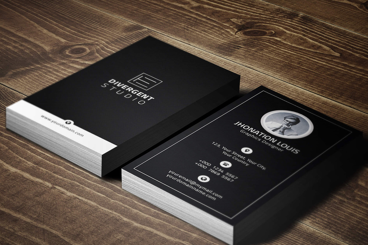 R E T R O Personal Business Card, a Business Card Template by Divergent Studio (Photo 2 of 4)