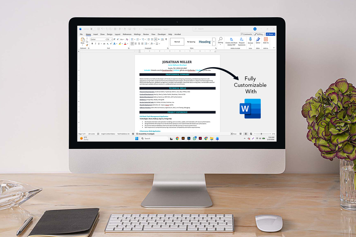 Modern ATS Resume Template in word, a Resume Template by Design_Xlab (Photo 3 of 10)