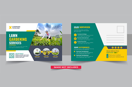 Lawn Mower Postcard Template design, a Card Template by Pavel_design