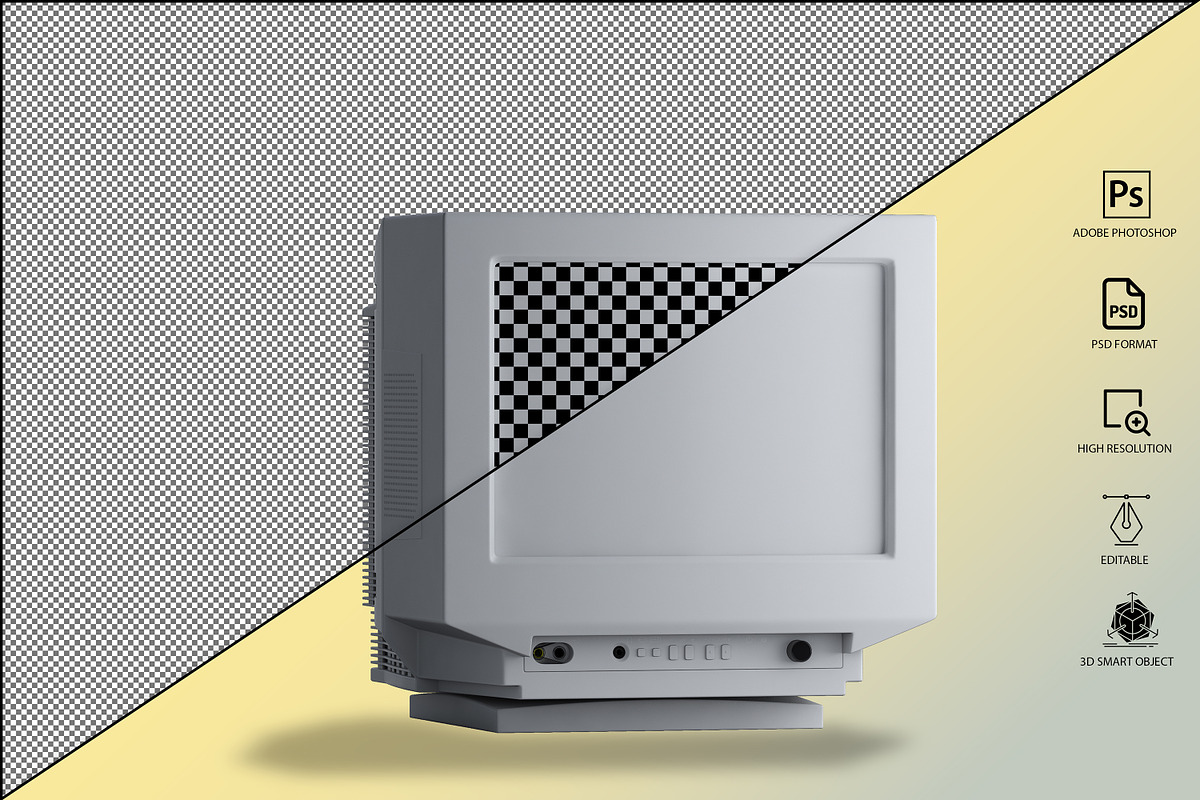 Generic CRT Monitor Mockup, a Mockup by GraphicVil (Photo 8 of 23)
