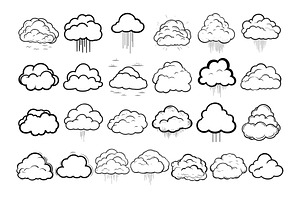 50 Clouds Procreate Stamps Brushes