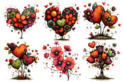 Valentine's Flowers Clipart, an Illustration by Pixels.Craft (Thumbnail 3 of 5)