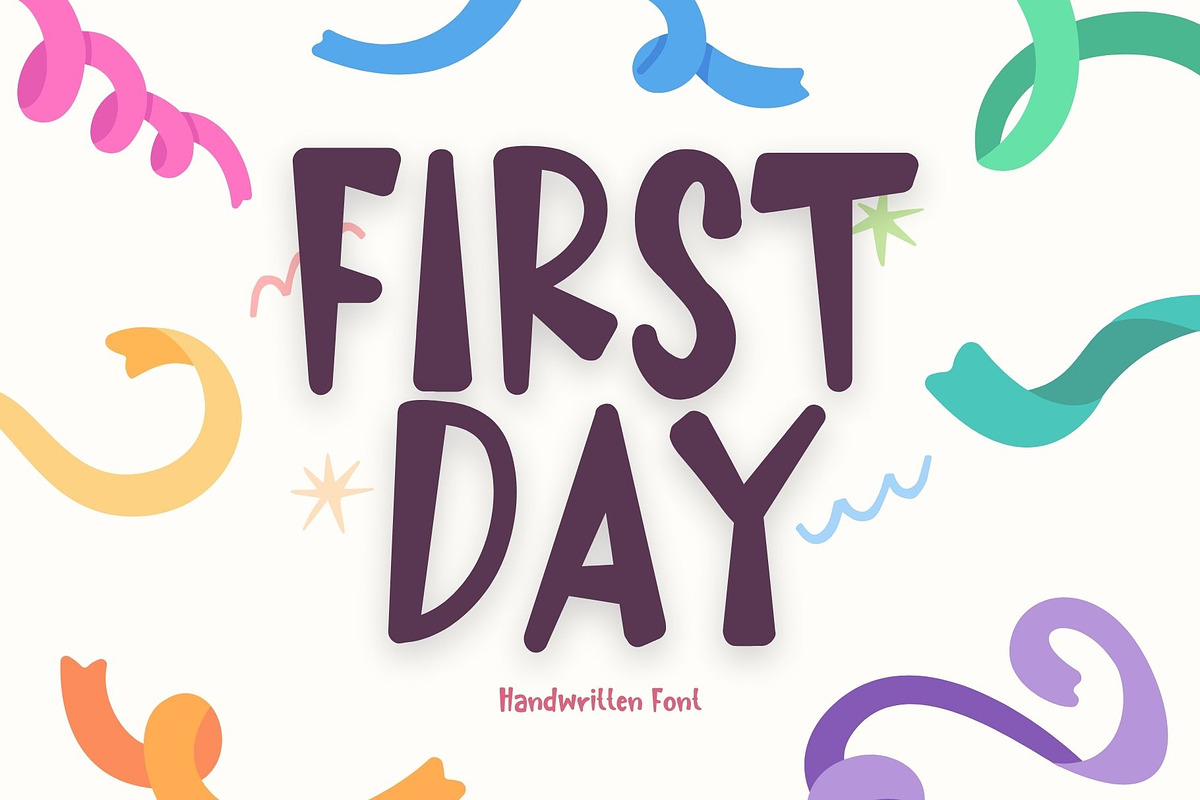 First Day is a cute handwritten font, a Handwritten Font by Brown Cupple (Photo 1 of 6)