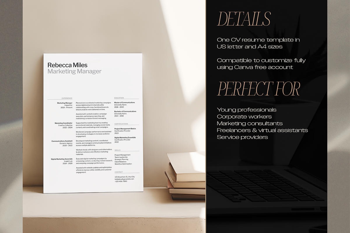 Black & Gray Modern Corporate Resume, a Resume Template by Creatif Foundry (Photo 5 of 7)