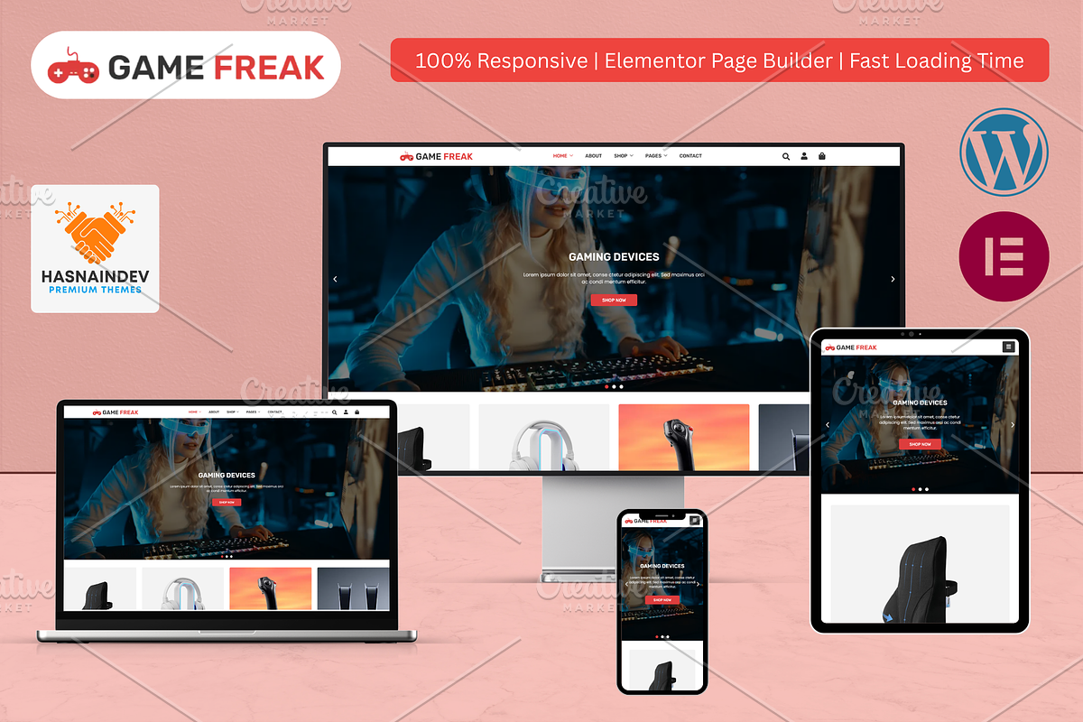 Gaming Devices & Accessories Store, a WordPress Template by HasnainDEV (Photo 1 of 5)