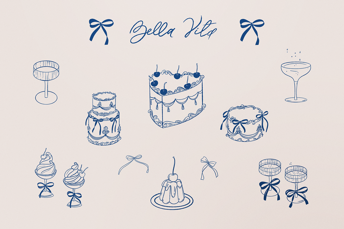 Wedding doodle svg Trendy bow, frame, a Decorative Illustration by Summer Nightingale Art (Photo 4 of 17)